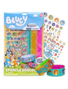 Kit de Pulseras Brillantes Bluey - 4 Reversibles DIY para Niños