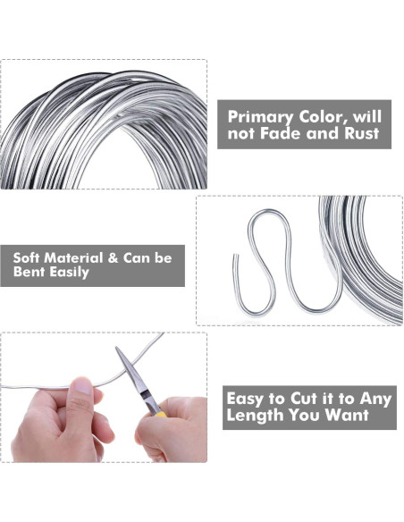 Alambre de Aluminio Anezus 9 Gauge 3mm Flexible 15.24m