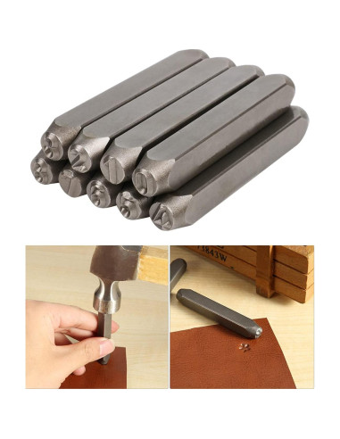 Conjunto de Sellos de Números YKLP 6mm para Metal 9Pcs