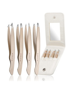 Juego de Pinzas de Acero Inoxidable Plys con Espejo - 4 Piezas