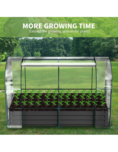 Cama de Jardín Elevada DoCred con Mini Invernadero 180x90cm