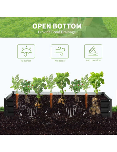 Cama de Jardín Elevada DoCred con Mini Invernadero 180x90cm