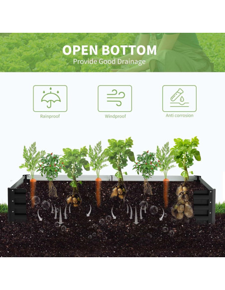 Cama de Jardín Elevada DoCred con Mini Invernadero 180x90cm