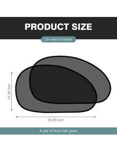 Sombrillas para Ventanas de Coche Ferianl 2PCS UV Malla 64.8x37.8cm 2