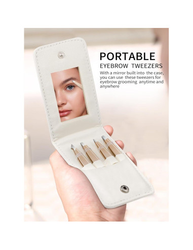 Juego de Pinzas de Acero Inoxidable Plys con Espejo - 4 Piezas