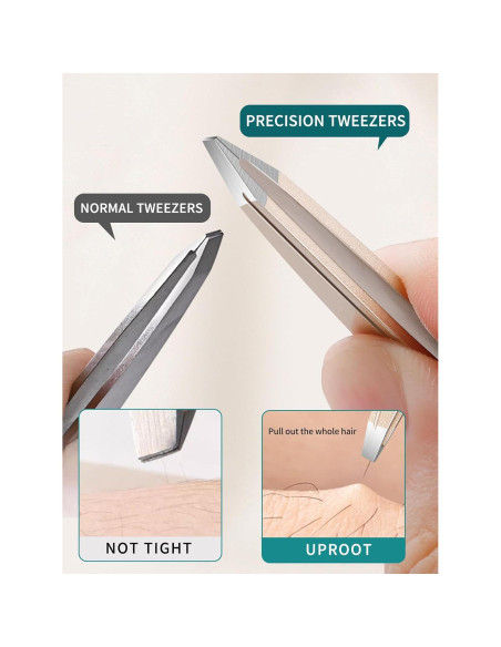 Juego de Pinzas de Acero Inoxidable Plys con Espejo - 4 Piezas