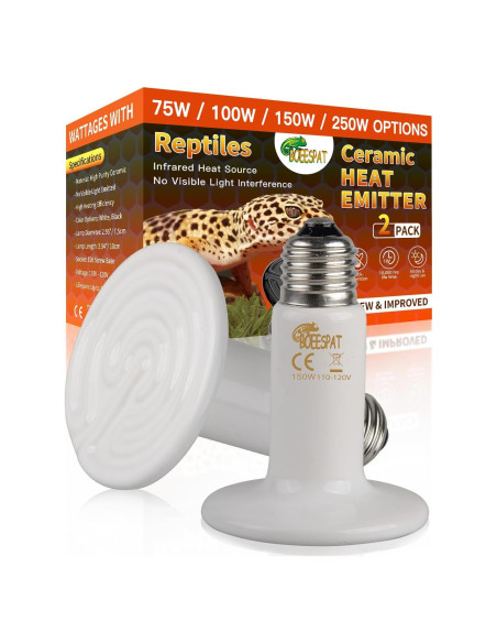 Bombillas de Calor Cerámico BOEESPAT 100W Paquete de 2