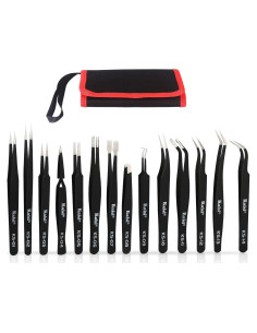 Juego de Pinzas de Precisión Kaisi 14 PCS Antiestáticas