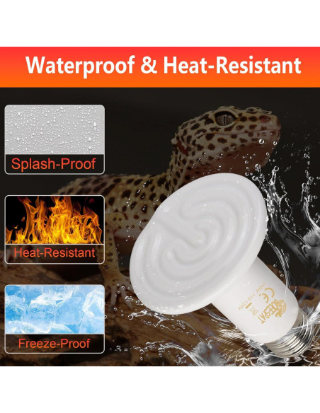 Bombillas de Calor Cerámico BOEESPAT 100W Paquete de 2