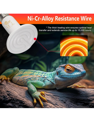 Bombillas de Calor Cerámico BOEESPAT 100W Paquete de 2