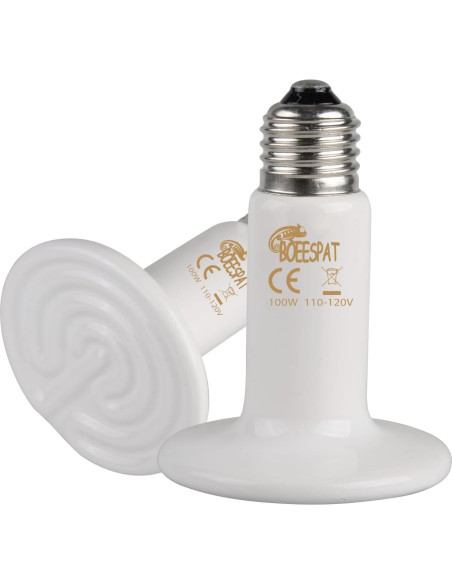 Bombillas de Calor Cerámico BOEESPAT 100W Paquete de 2