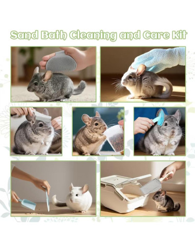 Kit de Baño de Arena para Chinchillas KAINUM Extra Grande 35.9x24cm