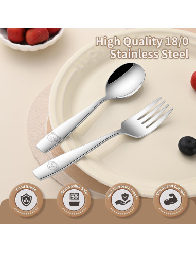 Juego de Cubiertos para Niños Dehov - 12 Piezas Acero Inoxidable