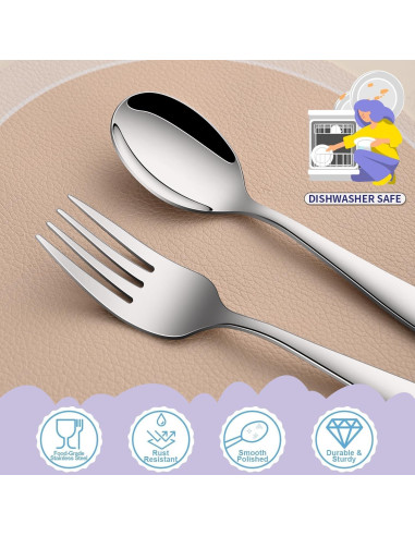 Juego de Cubiertos para Niños Dehov - 12 Piezas Acero Inoxidable