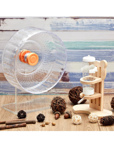 Rueda de Ejercicio Silenciosa 23 cm + Soporte Botella Hámster 2