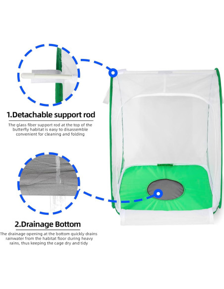 Hábito de Red Plegable para Insectos y Mariposas XingYunEr