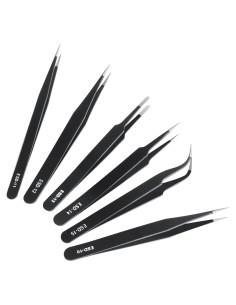 Juego de 6 Pinzas de Precisión CHERALKEST Acero Inoxidable ESD