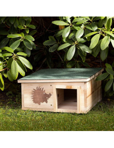 Casa de Erizo de Madera Navaris - Refugio 40x40cm para Mascotas 2