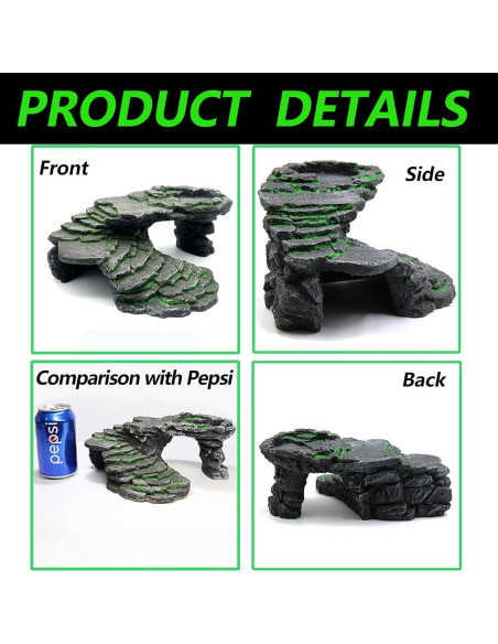 Plataforma de Sol para Tortugas BZCWHWY 24.4x10.2cm 3PCS