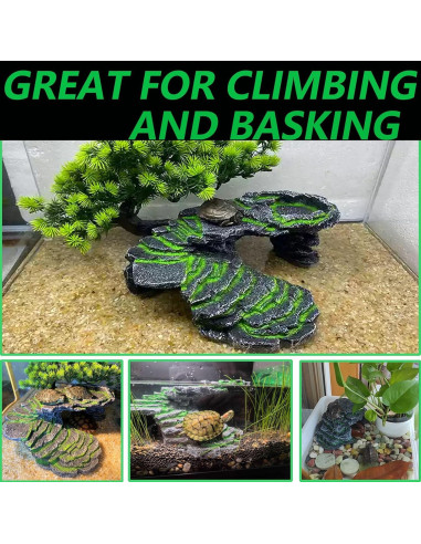 Plataforma de Sol para Tortugas BZCWHWY 24.4x10.2cm 3PCS