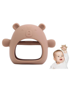 Chupete de Silicona Anticaída Osito Marrón para Bebés 3+ Meses
