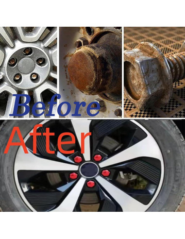 Cubiertas de Tuercas de Rueda 17mm Jannity 20 Piezas Rojo