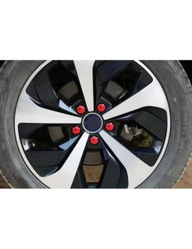 Cubiertas de Tuercas de Rueda 17mm Jannity 20 Piezas Rojo