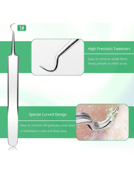 Kit Extractor de Comedones 5 Piezas Kotomotoy Acero Inoxidable