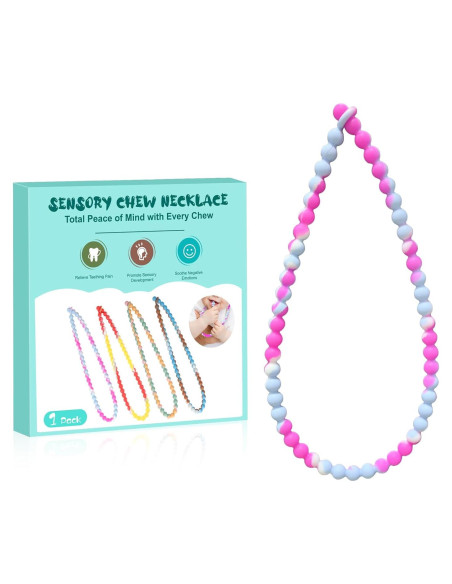 Collar de Dentición de Silicona Rosa - Seguridad Integrada