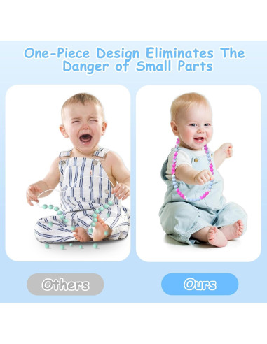 Collar de Dentición de Silicona Rosa - Seguridad Integrada