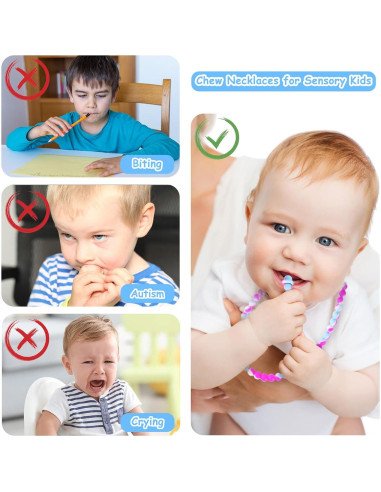 Collar de Dentición de Silicona Rosa - Seguridad Integrada