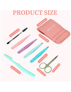 Kit de Pinzas para Cejas SWEET VIEW 7 Piezas Acero Inoxidable 2