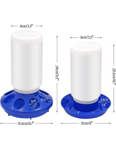 Kit de Alimentador y Bebedero Automático Oujimai para Pollos 1L 2