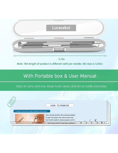 Kit Extractor de Comedones 5 Piezas Kotomotoy Acero Inoxidable