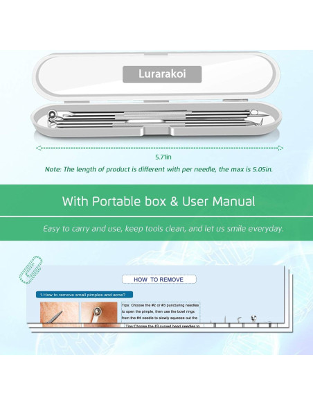 Kit Extractor de Comedones 5 Piezas Kotomotoy Acero Inoxidable