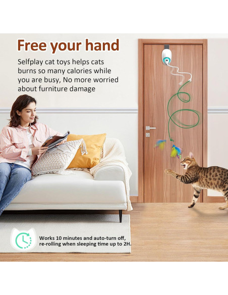 Juguete Electrónico para Gatos Mdupw con Plumas y Mylar Juguete Electrónico para Gatos Mdupw con Plumas y Mylar