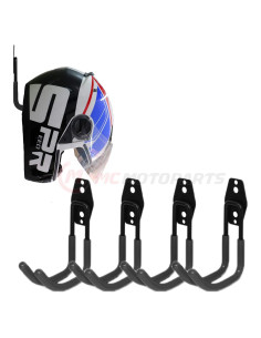 Soporte de Casco de Pared Negro MC MOTOPARTS x4 - 18.14 kg