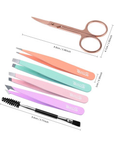 Juego de Pinzas TsMADDTs 6 Piezas Acero Inoxidable con Estuche 2