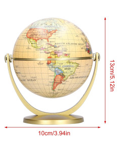 Globo Terráqueo Rotatorio Joyzan 12.95cm Vintage Educativo 2