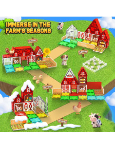 Juguetes Magnéticos de Granja Odjas - 66 Piezas para Niños 3-5 Años 2