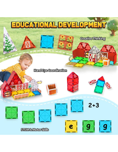 Juguetes Magnéticos de Granja Odjas - 66 Piezas para Niños 3-5 Años Juguetes Magnéticos de Granja Odjas - 66 Piezas para Niños 3-5 Años