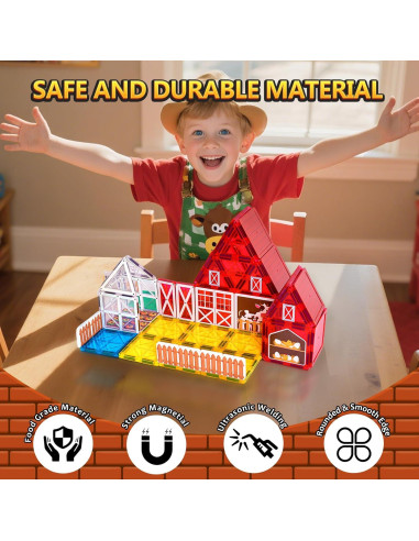 Juguetes Magnéticos de Granja Odjas - 66 Piezas para Niños 3-5 Años