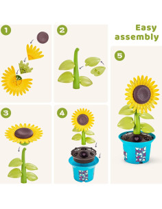 Juguete de Construcción de Flores Musical EWED Girasol 10.5x9.9x23.6cm 2