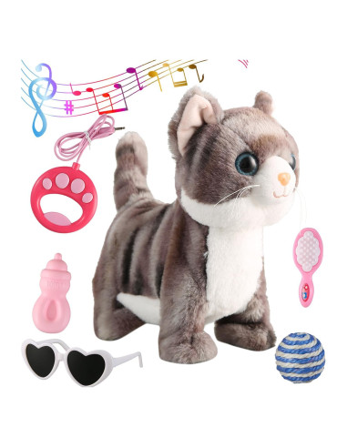 Gato Robot Caminante WANGLIANJIN Gris con Control Remoto