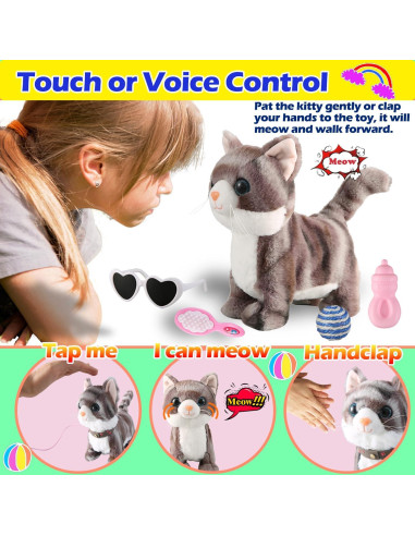 Gato Robot Caminante WANGLIANJIN Gris con Control Remoto