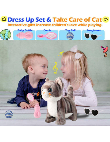 Gato Robot Caminante WANGLIANJIN Gris con Control Remoto Gato Robot Caminante WANGLIANJIN Gris con Control Remoto