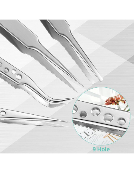 Juego de 8 Pinzas de Acero Inoxidable Honoson con Lupa