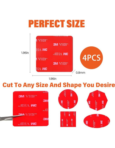 Almohadillas Adhesivas 3M VHB Cuadradas para Cámara de Tablero