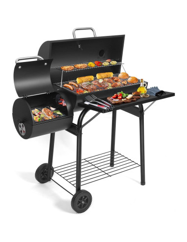 Parrilla de Carbón con Ahumador Offset SUNLIFER 15.3 kg