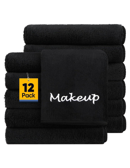 Paquete de 12 Paños Desmaquillantes Negros Unimade 33x33 cm